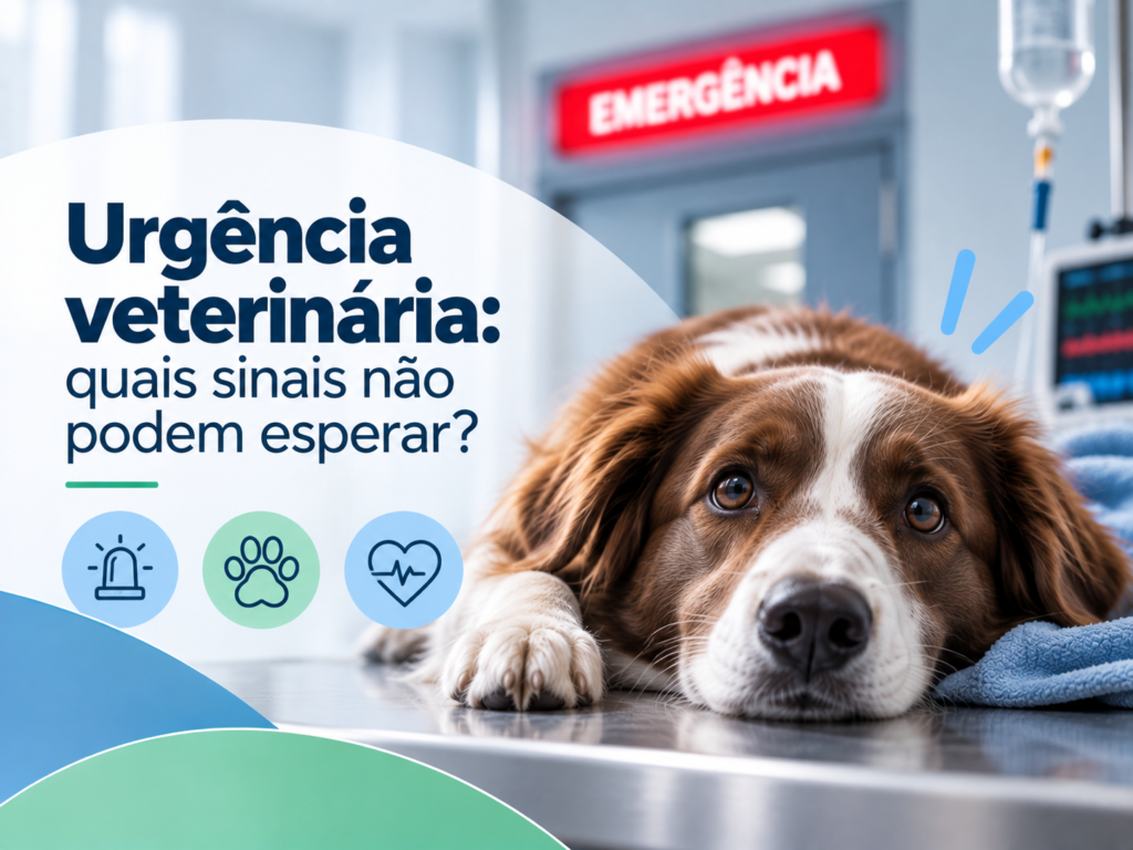 Pet em atendimento representando sinais de urgência veterinária