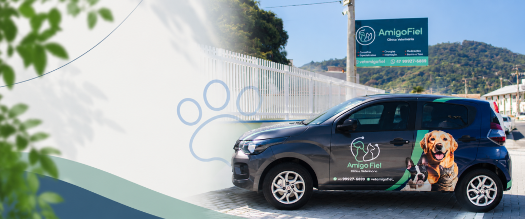 Carro da Clínica Veterinária Amigo Fiel em Blumenau para atendimento veterinário